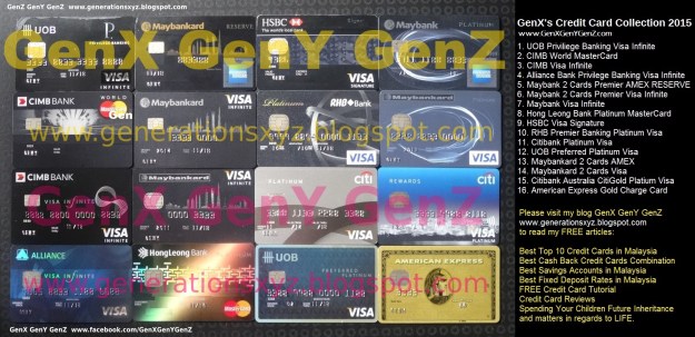 My Credit Cards 2015 GenX GenY GenZ