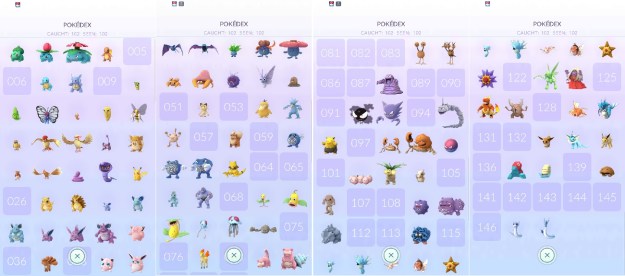 Pokemon Go Pokedex Mid Ausgust 2016.jpg