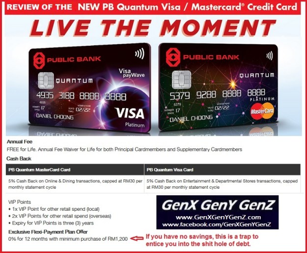 Public Bank Quantum Visa MasterCard Cash Back Credit Card