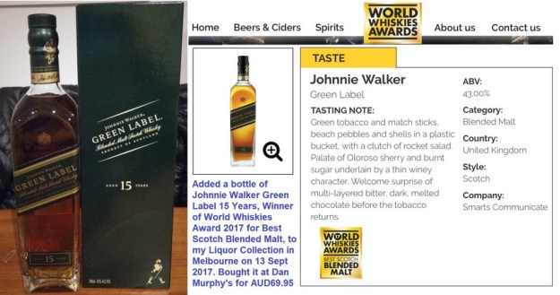 GenX Spirits Johnnie Walker Green Label Collection 2018