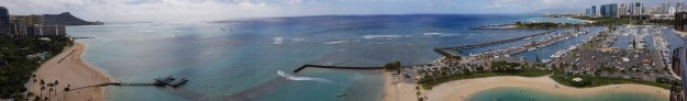 Hilton Hawaiian village Rainbow Tower Ocean Front Panaroma View 2