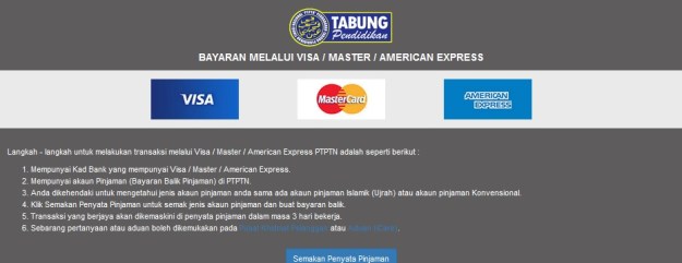 PTPTN Credit Card Payment