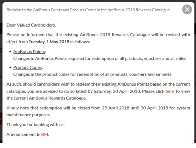 AmBank Reward Redemption Program