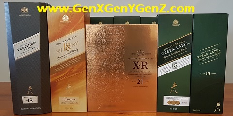 Johnnie Walker XR 21 Platinum 18 New 18 Green Labrl 15 and New 15