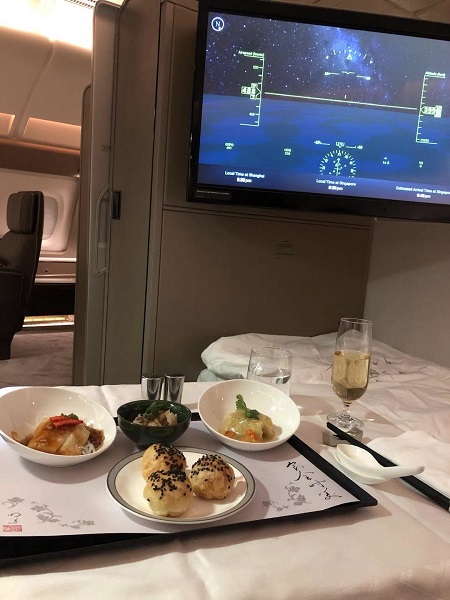 Singapore Airlines Aribus A380 New Suite Food 1