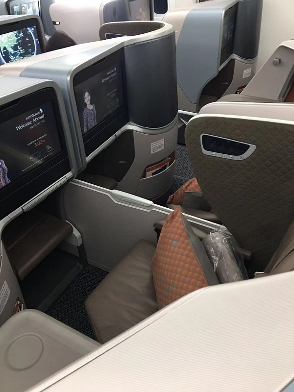 Singapore Airlines Business Class Boeing 787 Nagoya to Singapore Seat 5