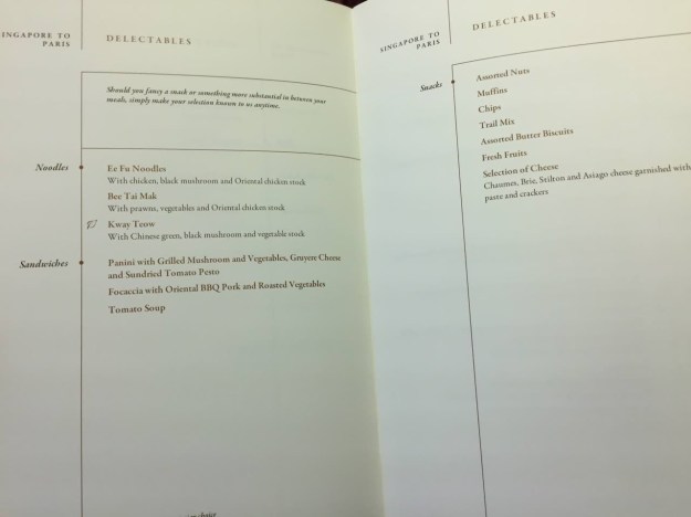 Singapore Airlines First Class to Paris Boeing 777 Drinks and Food 2