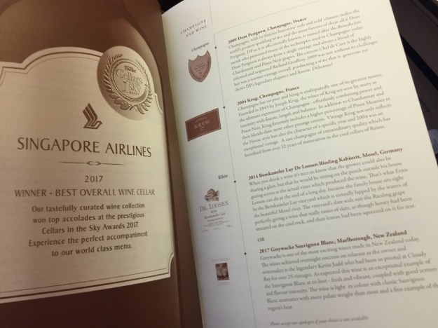 Singapore Airlines First Class to Paris Boeing 777 Drinks and Food 3