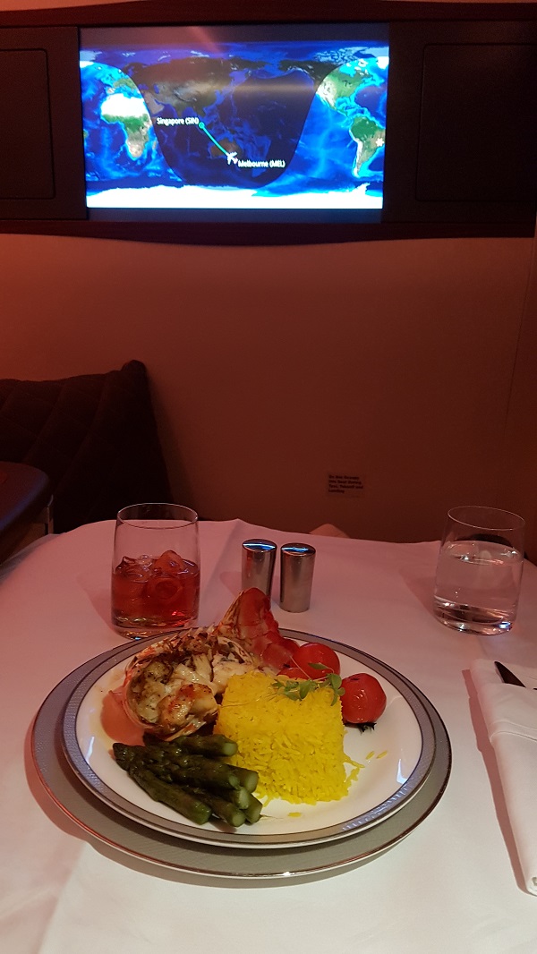 Singapore Airlines Suite Airbus A380 Melbourne to singapore Menu 5