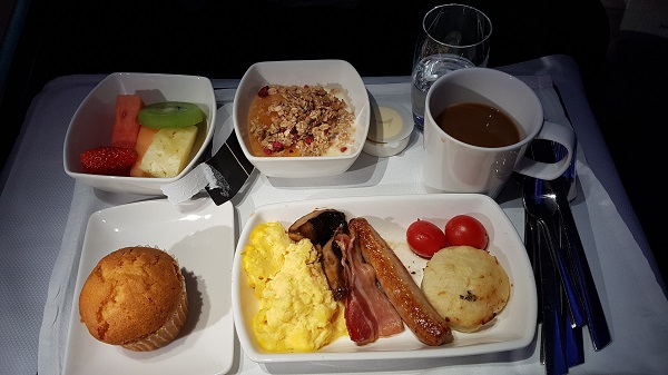 Cathay Pacific CX105 Business Class A350 Hong Kong to Melbourne Review In Flight Menu Breakfast