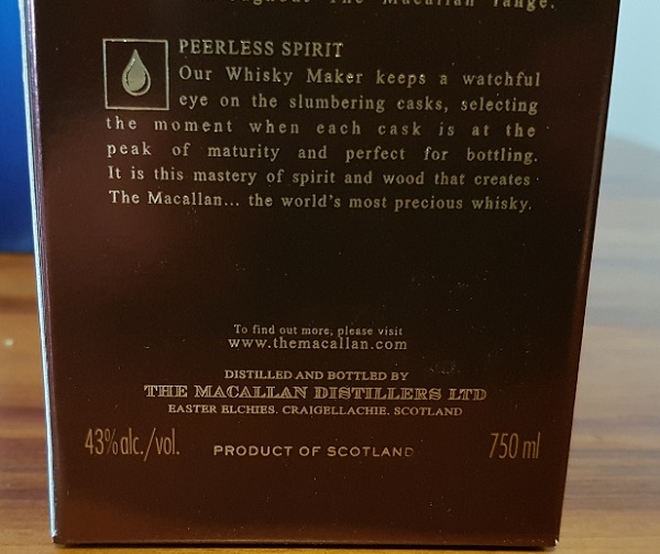 Macallan Sherry Oak Limited Edition 43 ABV 750ml 70cl Rear 2.jpg
