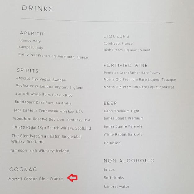 Qantas First Class Review Airbus A380 Menu In Flight 7