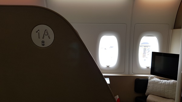 Qantas First Class Review Airbus A380 Seat 1A 1