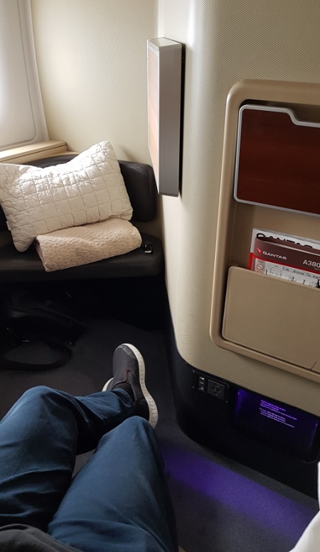 Qantas First Class Review Airbus A380 Seat 1A 3a