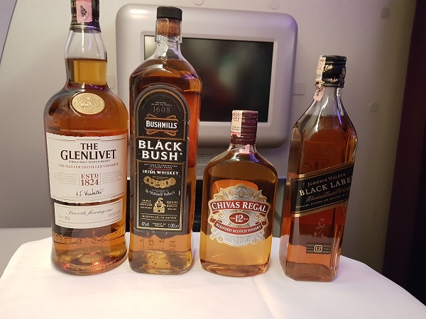 Malaysia Airlines Business Class whisky selection.jpg