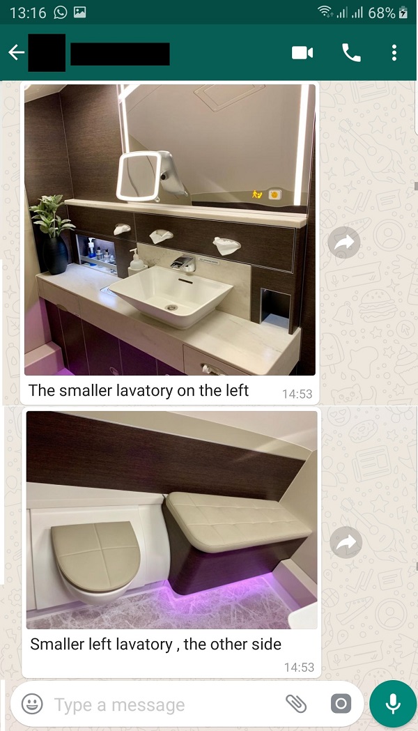 Singapore Airlines New Suite SQ317 London to Changi April 2019 Toilet 1.jpg