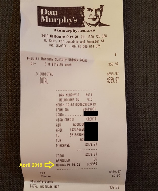 Hibiki Japanese Harmony Price Australia April 2019