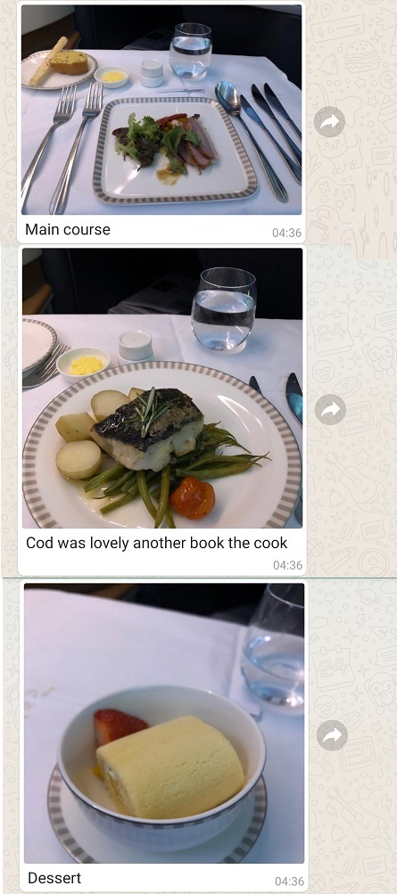 Singapore Airlines Business Class Seat Boeing 777 SQ318 Food 3