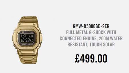 G Shock GMW B500GD 9 Price UK