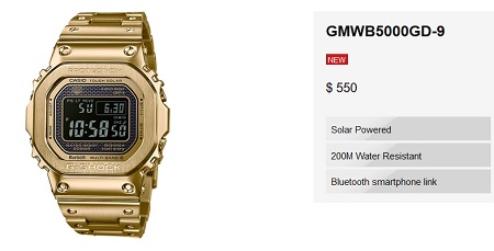 G Shock GMW-B500GD-9 Price USA