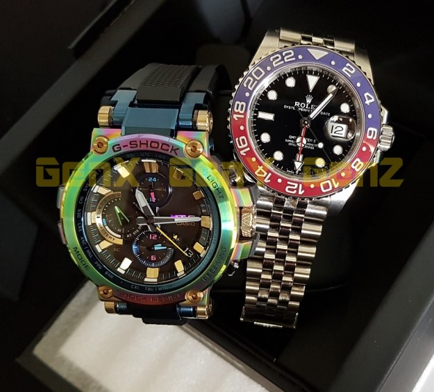 G-Shock MTG-B1000RB Rainbow Limited Edition versus Rolex GMT Master II Pepsi 1