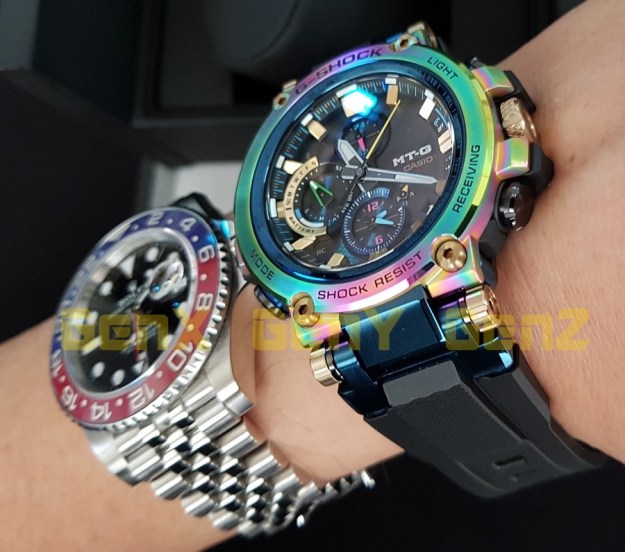G-Shock MTG-B1000RB Rainbow Limited Edition versus Rolex GMT Master II Pepsi 3