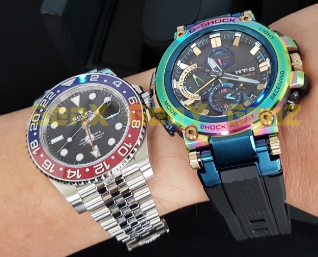 G-Shock MTG-B1000RB Rainbow Limited Edition versus Rolex GMT Master II Pepsi 6