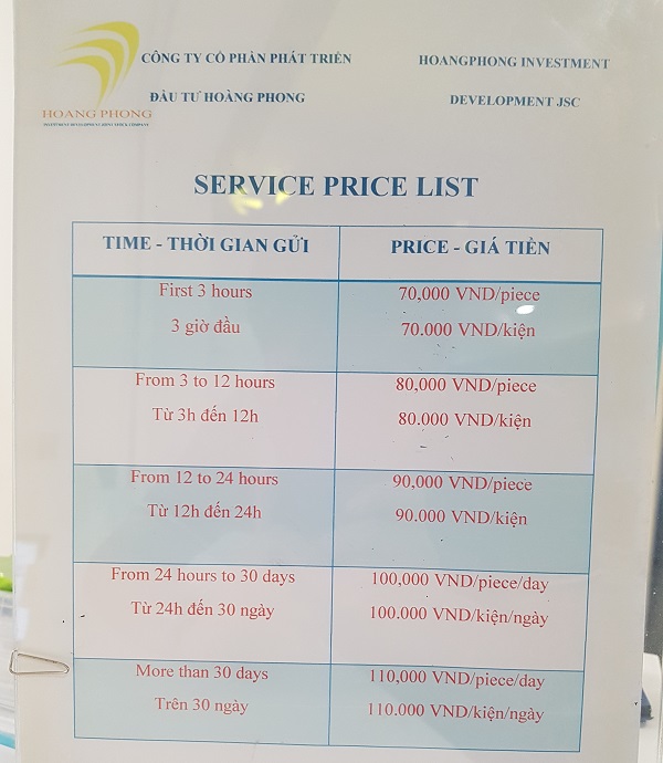 Hanoi Noi Bai Luggage Storage Level 2 Room Locker price.jpg
