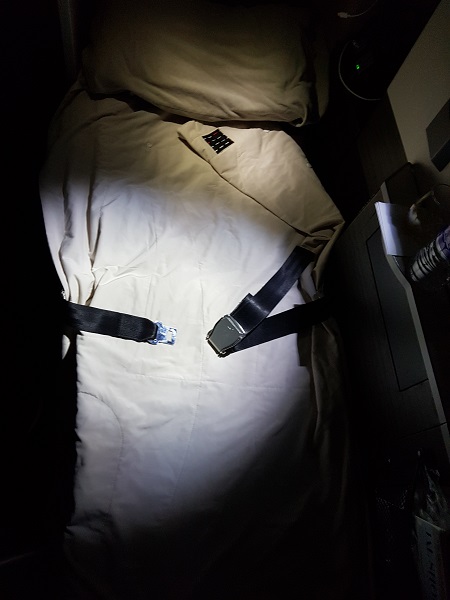 Japan Airlines Sky Suite Business Class Seat 1C Bed 2