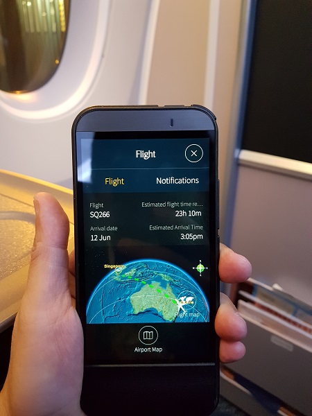 Singapore Airlines Business Class Brisbane to Singapore Aibus A350 Controller 2