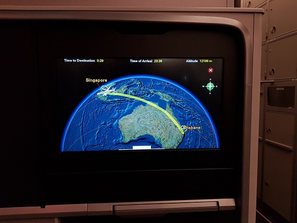 Singapore Airlines Business Class Brisbane to Singapore Arrived