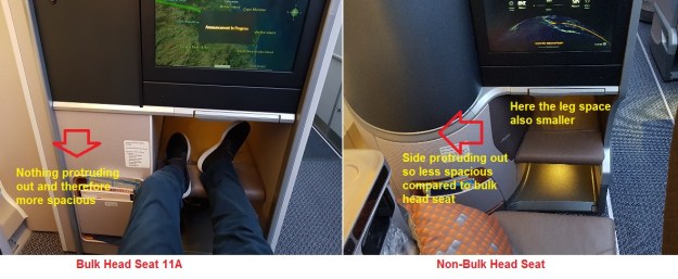 Singapore Airlines NEW A350-900 Builk Head versus standard Business Class Seat review.jpg