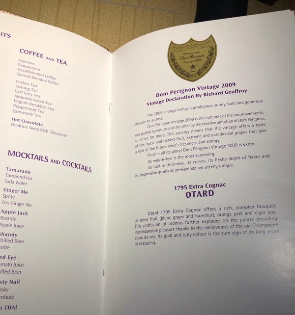 Thai Airways Royal First Class Airbus A380 Review Food and Drinks 1