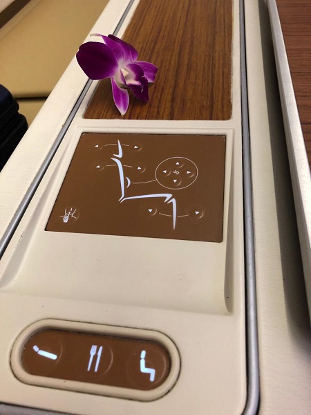 Thai Airways Royal First Class Airbus A380 Review Seat 1A Controls