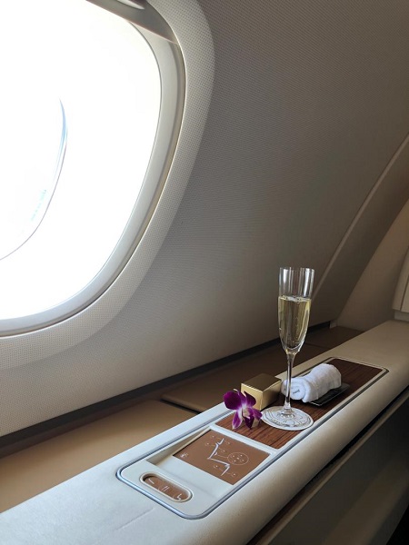 Thai Airways Royal First Class Airbus A380 Review Seat 1A Side