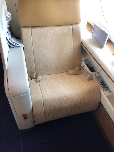 Thai Airways Royal First Class Airbus A380 Review Seat 1A Wide