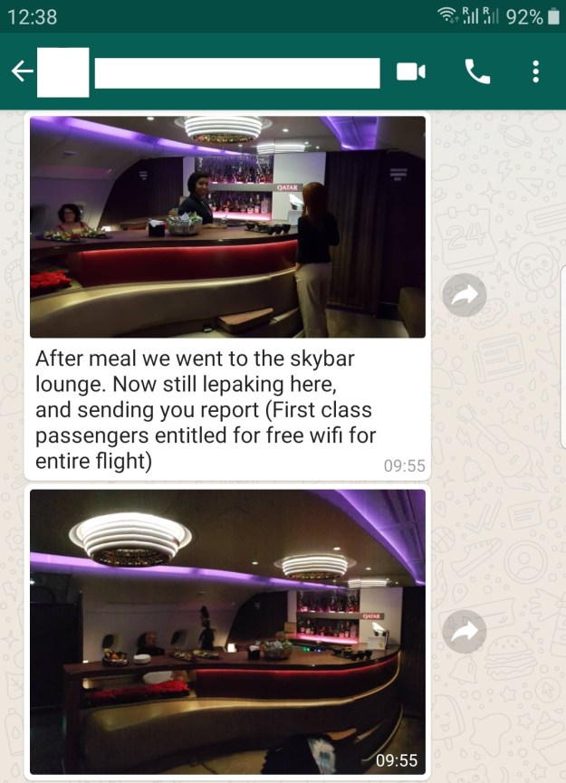 Qatar Airways First Class Airbus A380 Doha to Paris 3.jpg