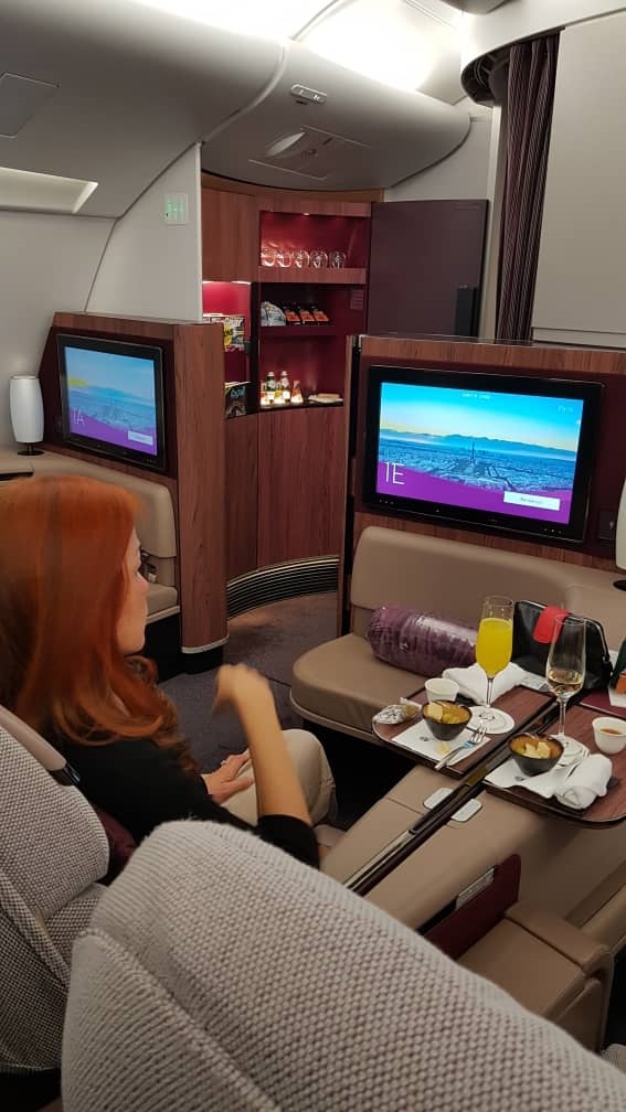 Qatar Airways First Class Airbus A380 Doha to Paris Seat.jpg
