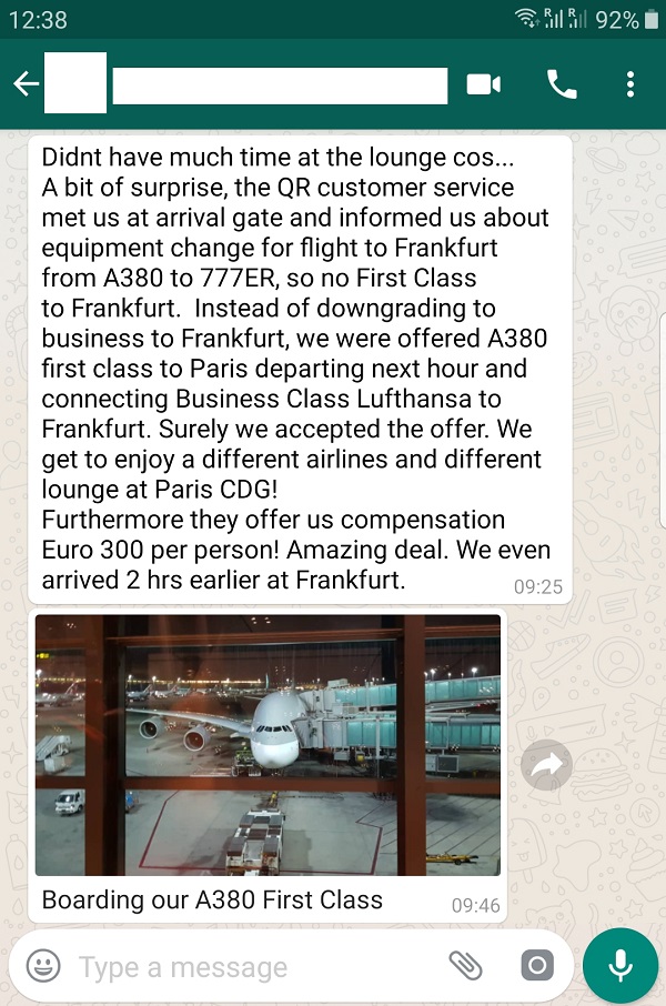 Qatar Airways First Class Airbus A380 Doha to Paris.jpg