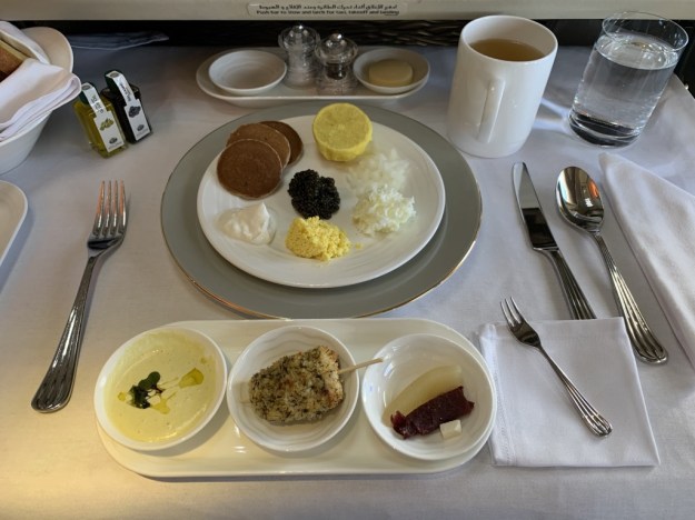 Emirate NEW First Class Boeing 777 Food 1.jpg
