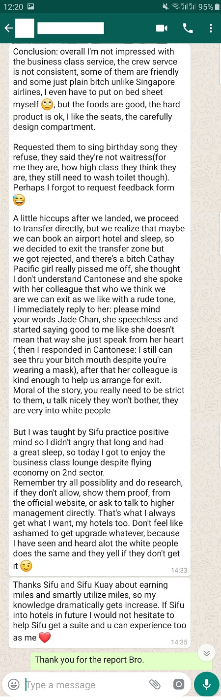 GenX Disciple Live Travel REport Cathay Pacific A250-1000 Conclusion