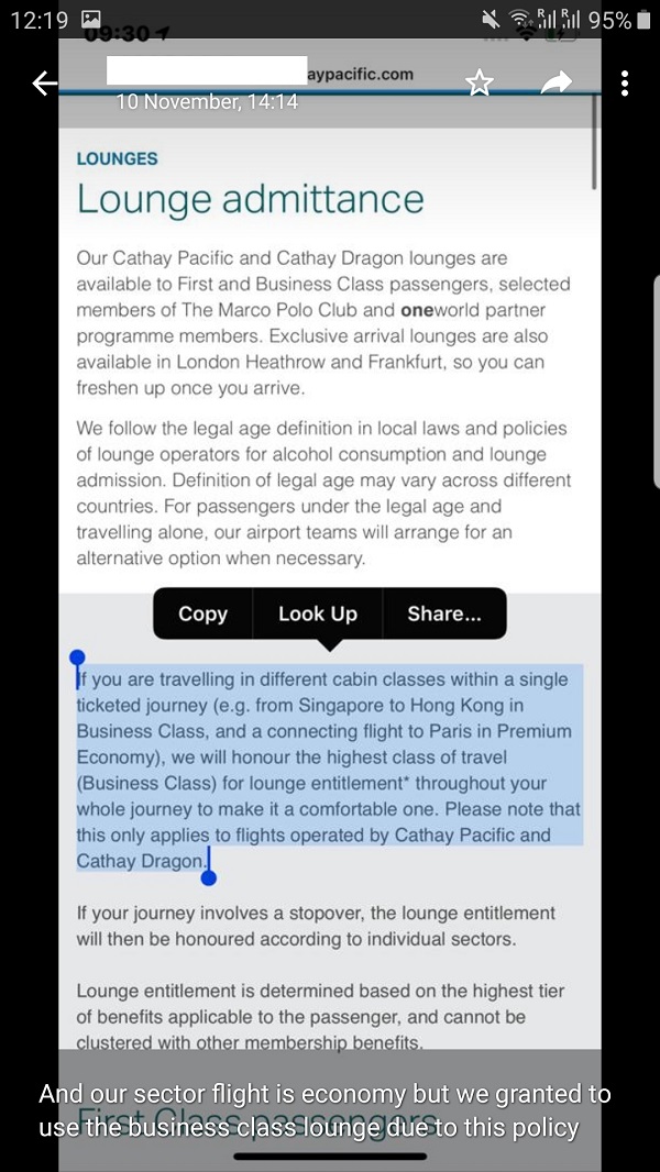 GenX Disciple Live Travel REport Cathay Pacific Lounge Access 2