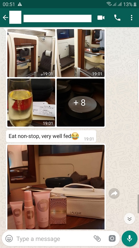 Singapore Airlines Suite Class London to SG 1