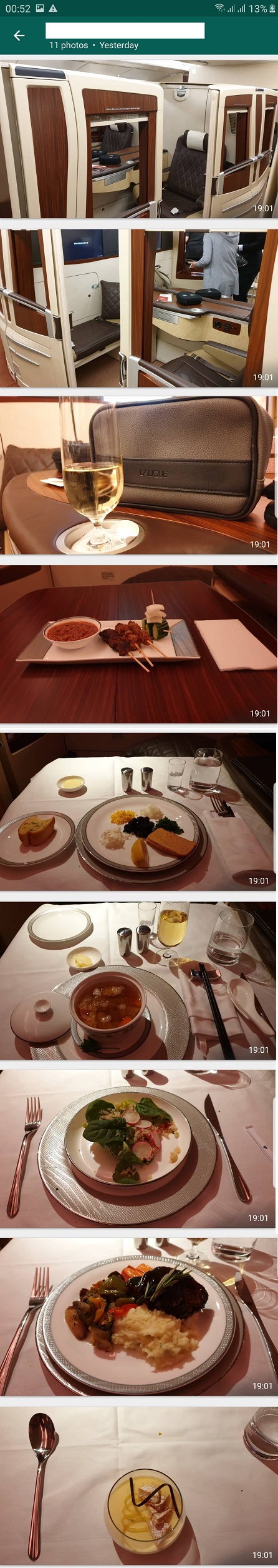 Singapore Airlines Suite Class London to SG 2