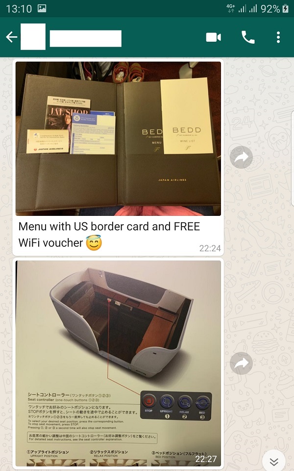 Japan Airlines JAL First Class Review Tokyo to New York USA 6