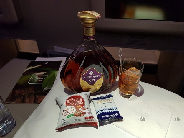 GenX Live Travel Report Malaysia Airlines Business Class Melbourne to Kuala Lumpur Courvoisier XO Cognac 2