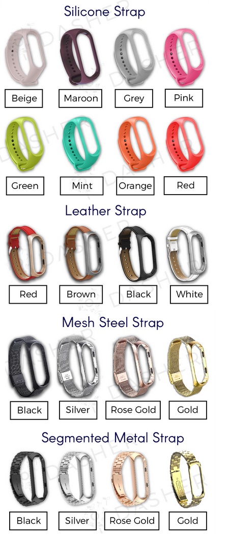 Xiaomo Mi Band Straps Leather and Metal