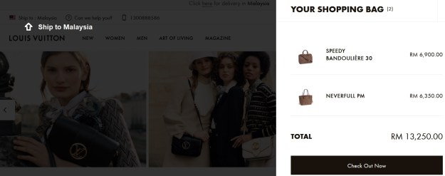 Louis Vuitton Official Handbag Prices Online Ship to Malaysia