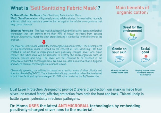 Dr Mama Self Sanitizing Mask Kid Adult 2
