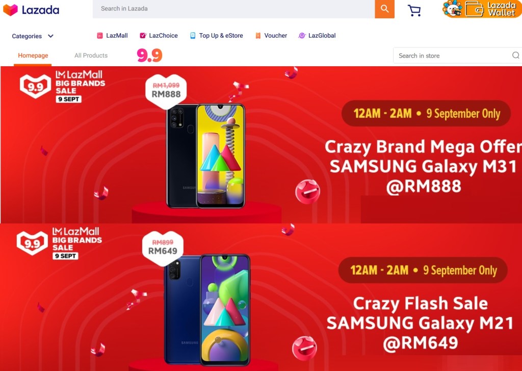 This image has an empty alt attribute; its file name is lazada-samsung-m31-flash-sale.jpg